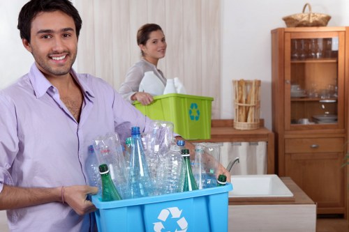 Bulk waste removal services in a residential area