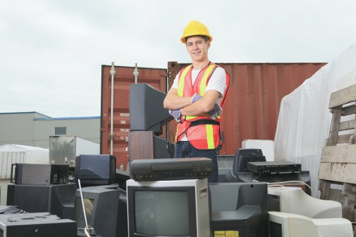 Technicians managing office clearance efficiently